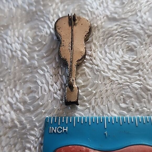 VINTAGE Micromosaic guitar brooch pin Italian Mid Century - Picture 9 of 11